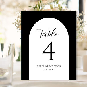 Panneau En Acrylique Arche simple et élégante, noir, Mariage Numéros de