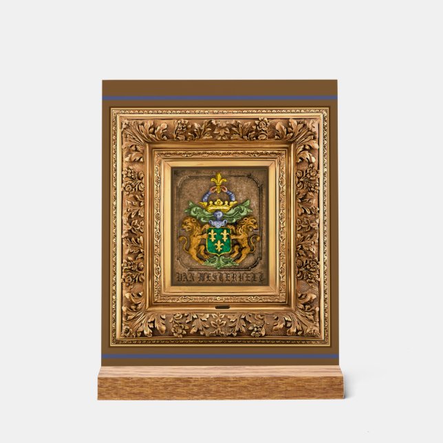 Panneau En Acrylique Armoiries De La Famille Hollandaise De Westerfield (Recto)