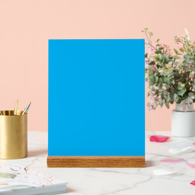 Panneau En Acrylique Arrière - plan bleu cyan solide (Mariage)