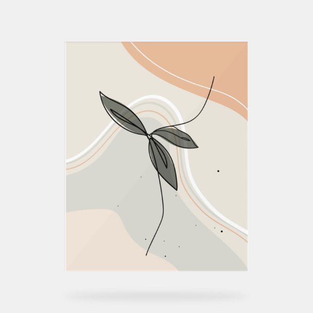 Panneau En Acrylique arrière - plan d'art Abstrait feuilles (Recto)