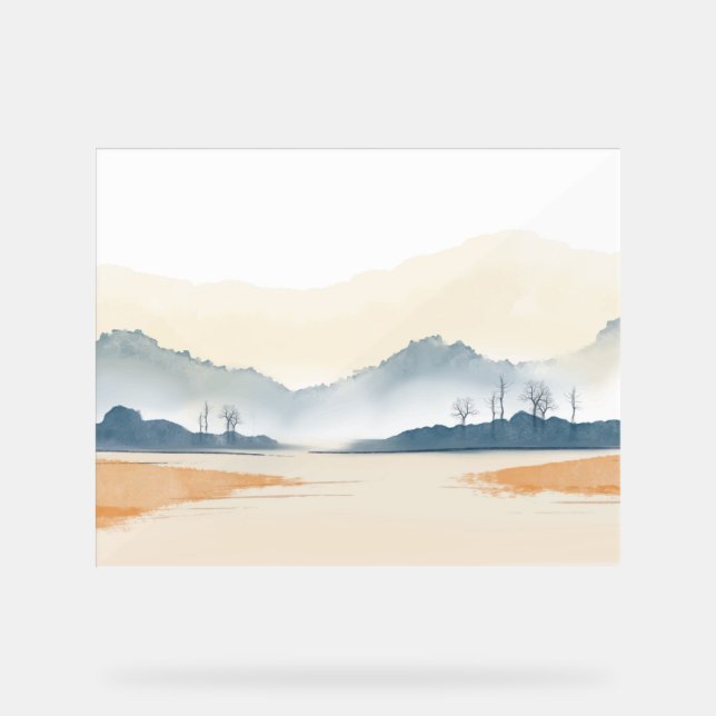 Panneau En Acrylique Arrière - plan de paysage aquarelle (Recto)