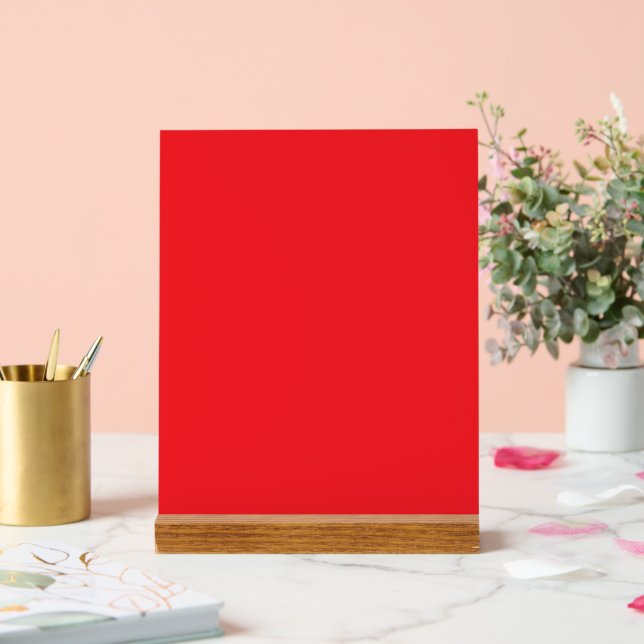 Panneau En Acrylique Arrière - plan rouge solide (Mariage)