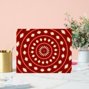 Panneau En Acrylique Art abstrait de soleil géométrique rouge rustique
