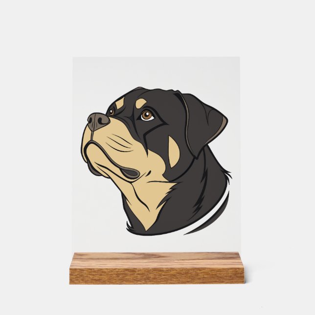 Panneau En Acrylique Art de chien Rottweiler (Recto)