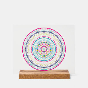 Panneau En Acrylique Art de mandala coloré vibrant
