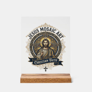 Panneau En Acrylique Art de mosaïque Jésus Art de mosaïque Jésus Foi ch