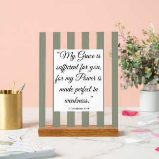 Panneau En Acrylique Art mural de verset biblique, 2 Corinthiens 12:9