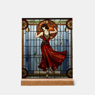 Panneau En Acrylique Art Nouveau Acrylic Stained Glass Wall Art 