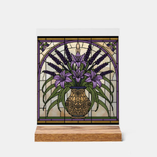 Panneau En Acrylique Art Nouveau Floral en Verre Acrylique Teinté Art M