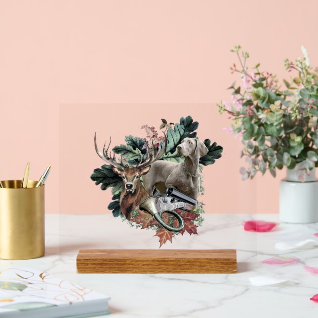 Panneau En Acrylique Art Weimaraner (Mariage)