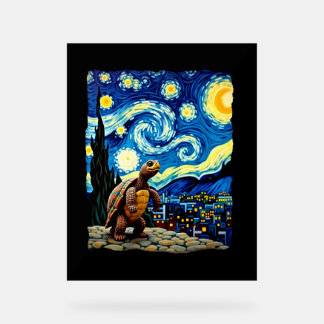 Panneau En Acrylique Artistic Turtle Shirt  Starry Night Turtle (2)