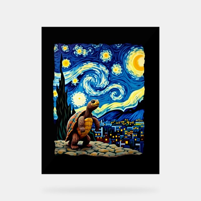 Panneau En Acrylique Artistic Turtle Shirt  Starry Night Turtle (2) (Recto)