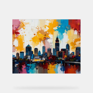 Panneau En Acrylique Atlanta, Georgia City Skyline Peinture abstraite 2