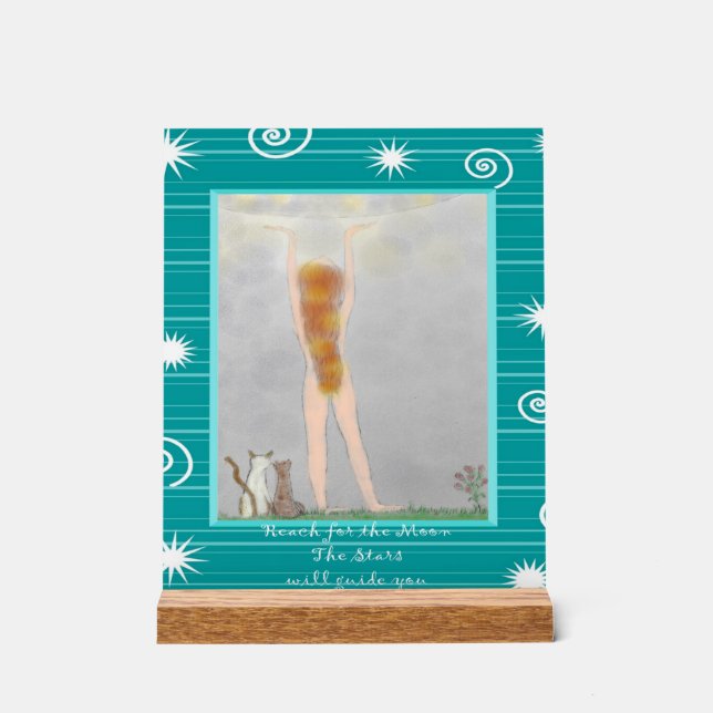 Panneau En Acrylique Atteindre pour la lune les étoiles vous guideront (Recto)
