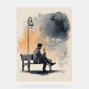Panneau En Acrylique Attente avec un Rose - Amour non parlé