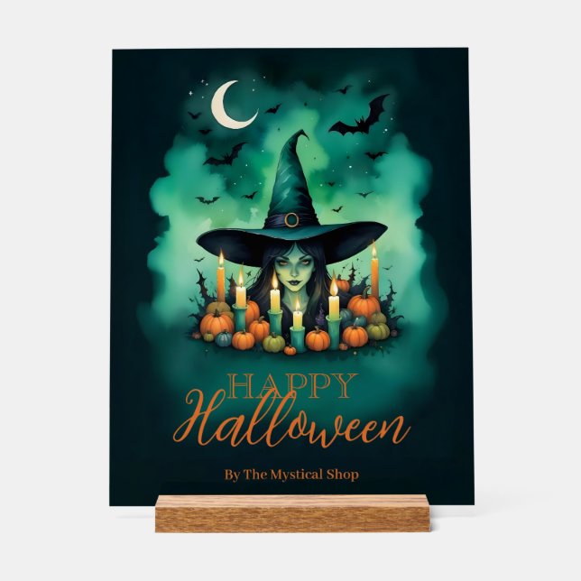 Panneau En Acrylique Attractive & Mystical Halloween Witch Conjures  (Recto)