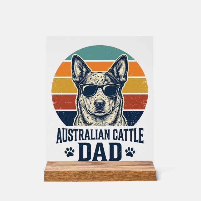 Panneau En Acrylique Australian Cattle Dog Dad Vintage Sunset Shirt_1 (Recto)