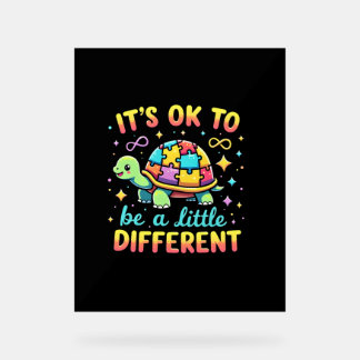 Panneau En Acrylique Autism Awareness It's Ok To Be A Little Different 