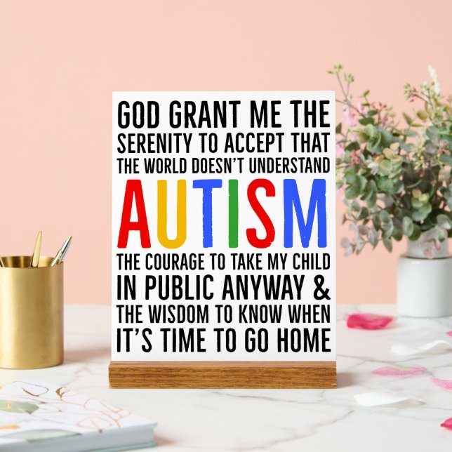 Panneau En Acrylique Autisme Gardez ou concevez votre propre (Mariage)