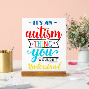 Panneau En Acrylique Autisme Gardez ou concevez votre propre