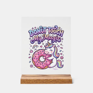 Panneau En Acrylique Autocollant idée cadeau magique Licorne Donut Touc