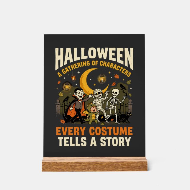 Panneau En Acrylique Aventure de nuit de costume d'Halloween (Recto)