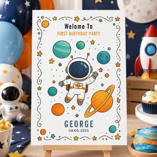 Panneau En Acrylique Aventure spatiale 1er anniversaire Espace