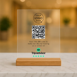 Panneau En Acrylique Avis Tripadvisor Business Review Link QR Code