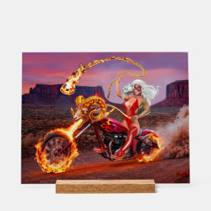 PANNEAU EN ACRYLIQUE BABES MOTOCYCLISTES REBELLES VAMPIRES