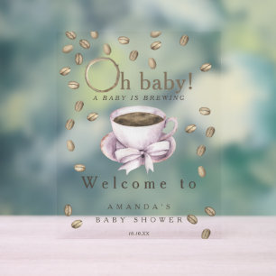 Panneau En Acrylique Baby brasse Welcome café baby shower fête