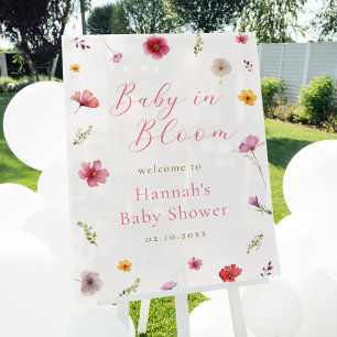 Panneau En Acrylique Baby in Bloom Baby shower Bienvenue