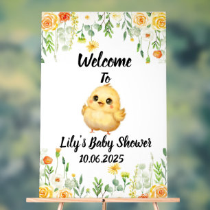 Panneau En Acrylique Baby shower acrylique pour bébé poussin