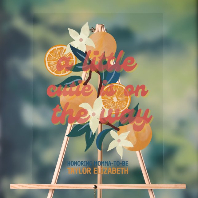 Panneau En Acrylique baby shower cuite accueil (Neutre)