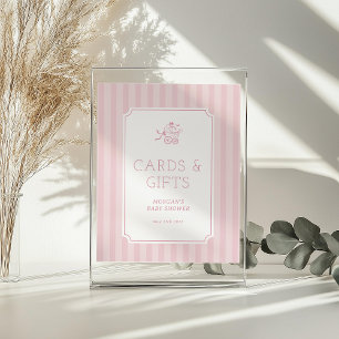 Panneau En Acrylique Baby shower de poussette de bébé mignonne Preppy I