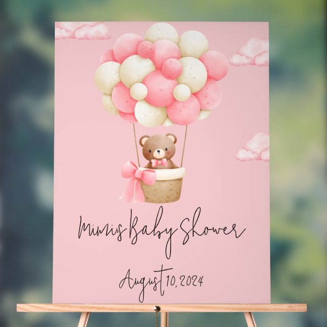 PANNEAU EN ACRYLIQUE BABY SHOWER FILLE (Neutre)