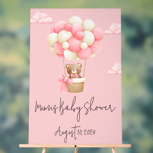 PANNEAU EN ACRYLIQUE BABY SHOWER FILLE (Neutre)