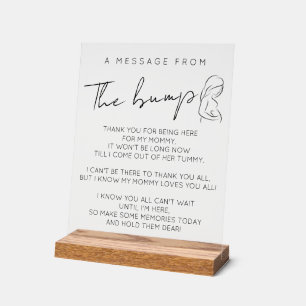 Panneau En Acrylique Baby shower moderne un message du choc