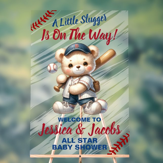 Panneau En Acrylique Baby-shower thème baseball (Neutre)