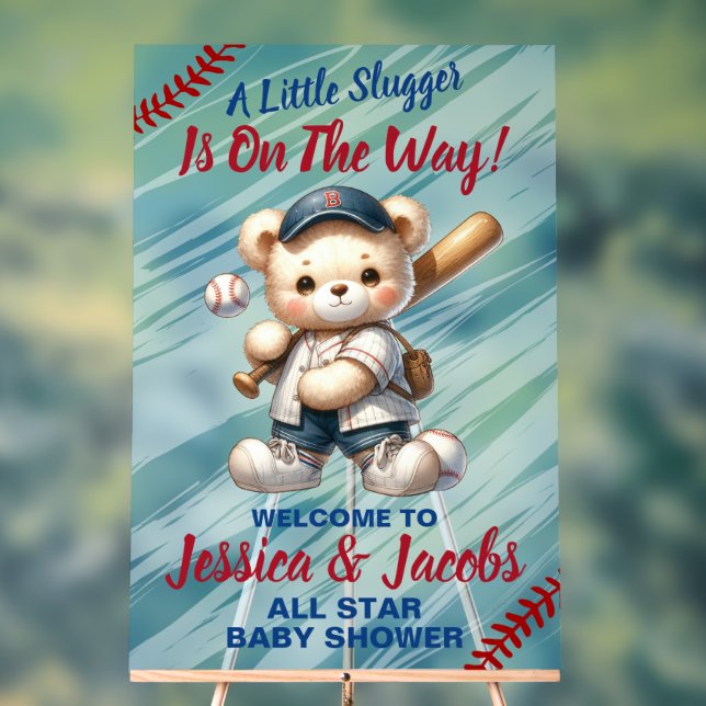 Panneau En Acrylique Baby-shower thème baseball (Neutre)