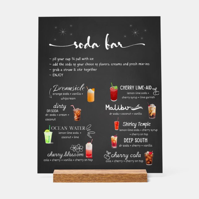 Panneau En Acrylique Baby Soda Ready to POP Soda Bar  (Recto)