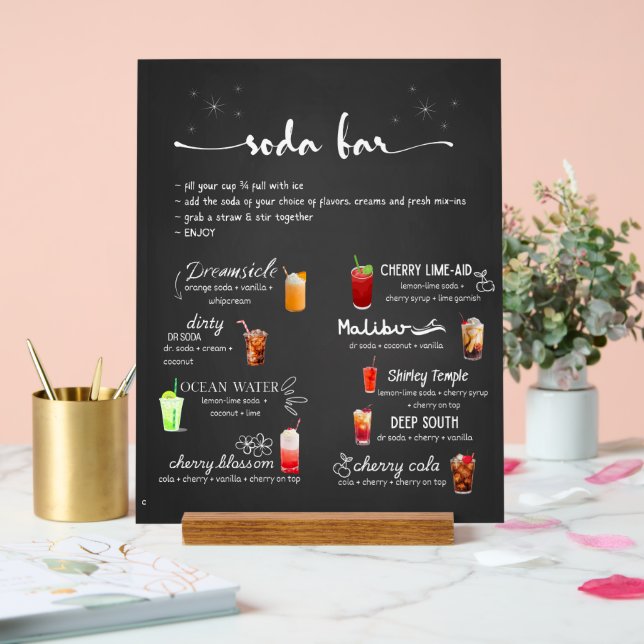 Panneau En Acrylique Baby Soda Ready to POP Soda Bar  (Mariage)