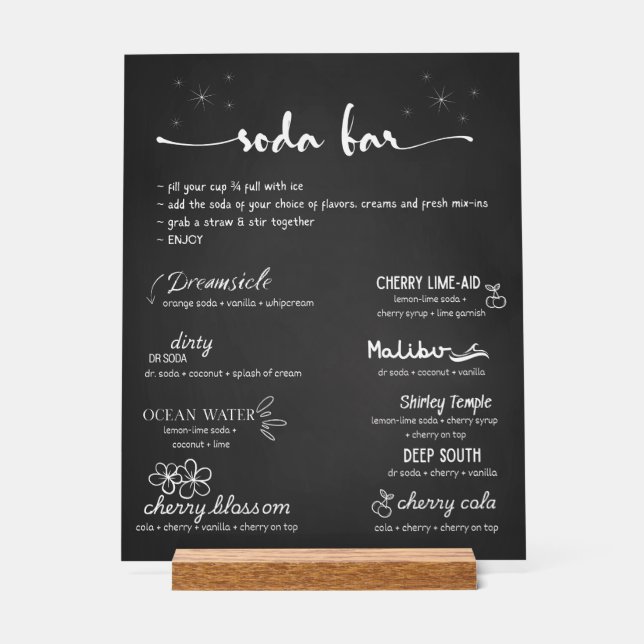 Panneau En Acrylique Baby Soda Ready to POP Soda Bar  (Recto)