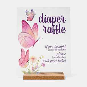Panneau En Acrylique Baisers à papillon Bébé Voeux Broche de couches