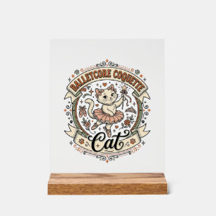 Panneau En Acrylique Balletcore Coquette Chat Balletcore Coquette Chat
