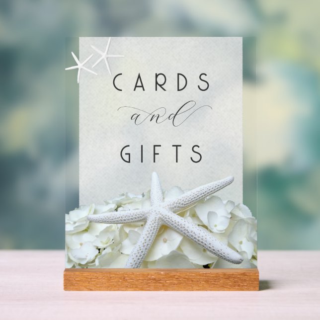 Panneau En Acrylique Balnéaire Jardin Starfish Cartes Cadeaux Mariage (Neutre)