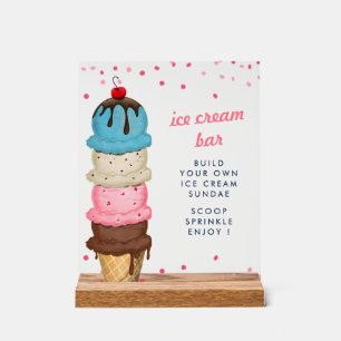 Panneau En Acrylique Bar à crème glacée d'été Fête des mariées moderne