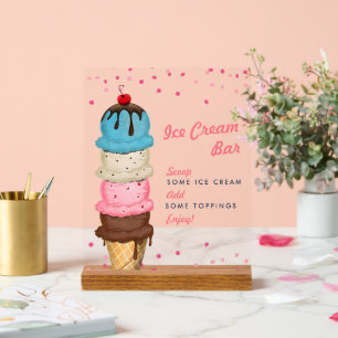 Panneau En Acrylique Bar à glace d'été Fête des mariées