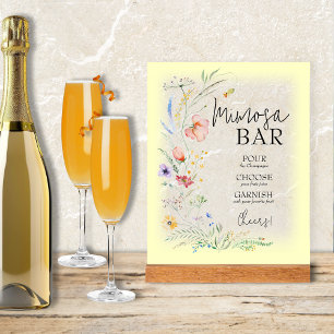 Panneau En Acrylique Bar à Mimosa pour une Baby Shower de Mariée aux Fl