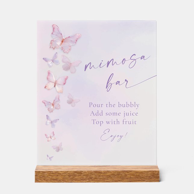 Panneau En Acrylique Bar à Mimosa pour une Mariée Papillon (Créateur téléchargé)
