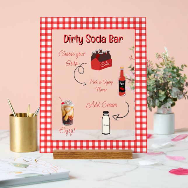 Panneau En Acrylique Bar à soda sale (Mariage)